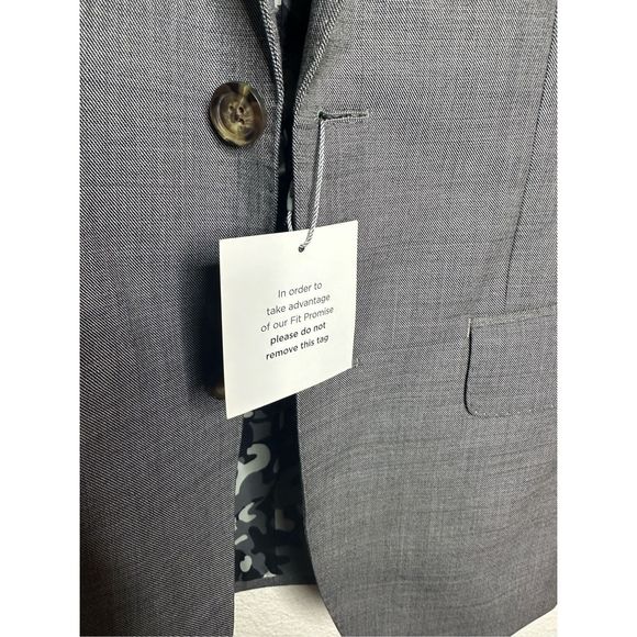 Indochino New Bespoke 2 Button Gray Blazer Sport‎ Coat Jacket Men's Camo Lining - Picture 6 of 12